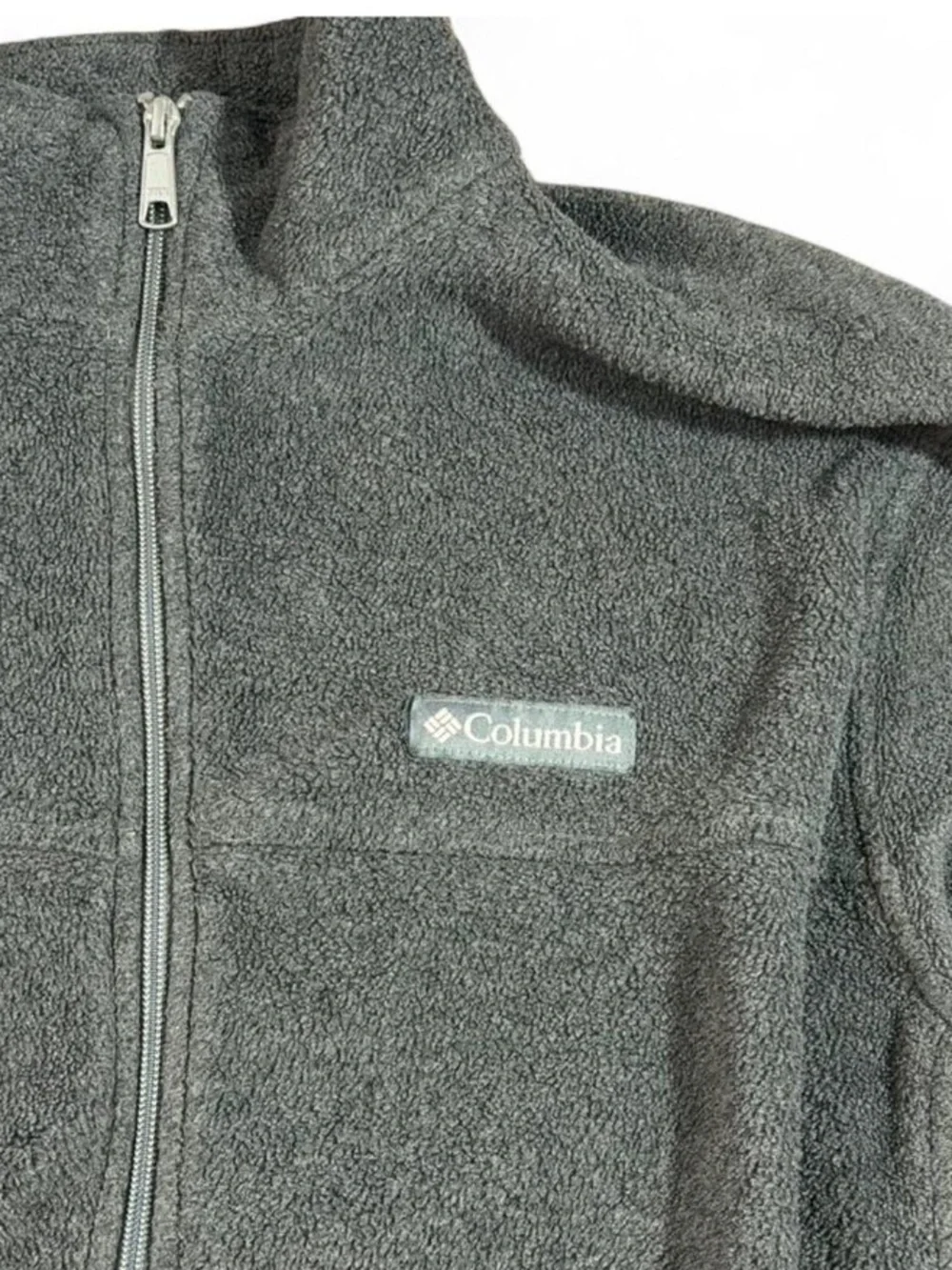 Columbia Gray Full Zip Fleece Jacket XL Outdoor Cozy Layer